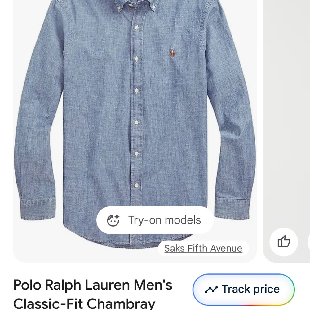 Ralph Lauren Boys Casual Chambray Shirt - Blue